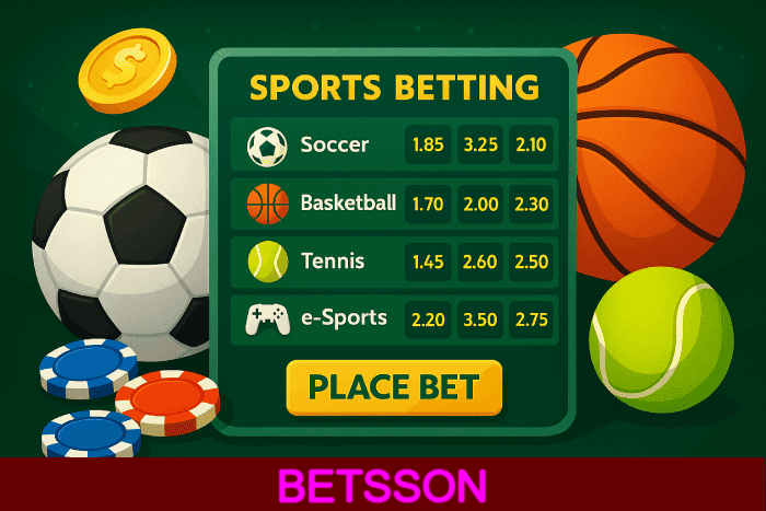 Aposte em apostas esportivas no cassino online BETSSON